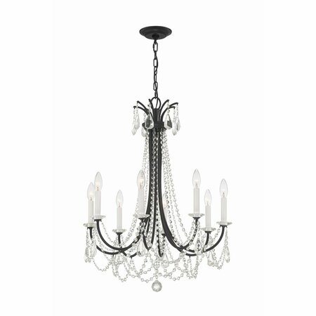 CRYSTORAMA Karrington 8 Light Matte Black Chandelier KAR-90908-MK-CL-MWP